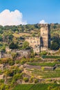 Gutenfels Castle on hillside along the Rhine River in Germany Royalty Free Stock Photo