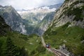 Guttannen, Haslital, Bern, Siwtzerland - JULY 21, 2020: A ride on the Gelmerbahn Royalty Free Stock Photo