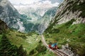 Guttannen, Haslital, Bern, Siwtzerland - JULY 21, 2020: A ride on the Gelmerbahn Royalty Free Stock Photo