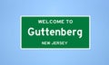 Guttenberg, New Jersey city limit sign. Town sign from the USA.