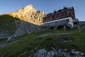 Guttenberghaus chalet with Eselstein summit in background Royalty Free Stock Photo