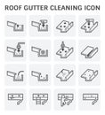 Gutter cleaning icon Royalty Free Stock Photo