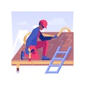 Gutter cleaning isolated concept vector illustration.