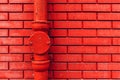 Gutter downpipe and brick wall Royalty Free Stock Photo