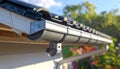 Gutter guard on a house roof Royalty Free Stock Photo