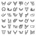 Gutter icons set, outline style