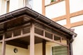 Gutter pipe on the porch of the building