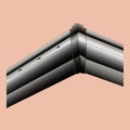 Gutter plastic black angled real-life vector outdoor.