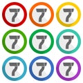 Gutter vector icons, set of colorful flat design buttons for webdesign and mobile applications Royalty Free Stock Photo