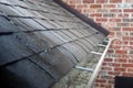 Gutter working during rain storm Royalty Free Stock Photo