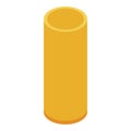 Gutter yellow pipe icon, isometric style