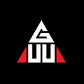 GUU triangle letter logo design with triangle shape. GUU triangle logo design monogram. GUU triangle vector logo template with red Royalty Free Stock Photo