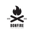 Bonfire logo template, bonfire night icon.