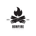 Bonfire logo template, bonfire night icon.