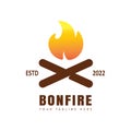 Bonfire logo template, bonfire night icon.