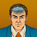 Guy with bad mood pop art vector illustration Royalty Free Stock Photo