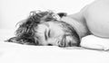 Guy bearded macho relax in morning. Man attractive macho relax and feel comfortable. Simple tips to improve your sleep