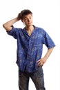 Guy in the blue shirt series Royalty Free Stock Photo
