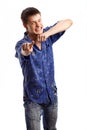 Guy in the blue shirt series Royalty Free Stock Photo