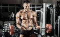 Guy bodybuilder with barbell Royalty Free Stock Photo