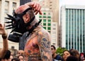 Guy in costumes in Zombie Walk Sao Paulo Royalty Free Stock Photo