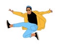 Guy dancer hip hop, breakdance vector drawing Royalty Free Stock Photo