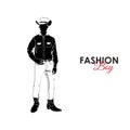 Guy. Fashion. Silhouette of a guy. The guy in the cowboy hat. Cowboy