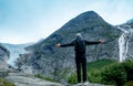 Guy feeling the freedom in norway