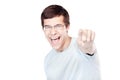 Guy with finger pointing at you Royalty Free Stock Photo