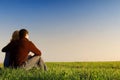 Guy and girl in the field Royalty Free Stock Photo
