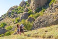 Guy and girl in the mountains