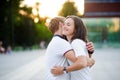 The guy and the girl stand having embraced.