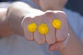 Guy giving a punch with flowers