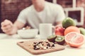 Guy with healthy food