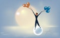 guy holding balloons in his hands Royalty Free Stock Photo