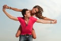 The guy holding the girlfriend Royalty Free Stock Photo