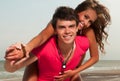 The guy holding the girlfriend Royalty Free Stock Photo