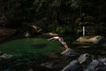 Guy jumping to the water