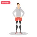 Guy with leg prostheses illustration