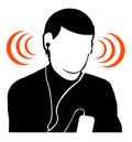 Guy listening music at high volume Royalty Free Stock Photo