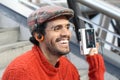 Guy listening to music in the 1980ÃÂ´s Royalty Free Stock Photo