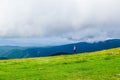 Guy near the Transalpina serpentines road DN67C. This is one of the most beautiful alpine routes in Romania