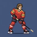 Pixel Hockey Player: Alasdair Mclellan Style Sports Art Royalty Free Stock Photo