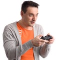 Guy playing computer game Royalty Free Stock Photo