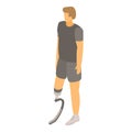 Guy prosthetic leg icon, isometric style