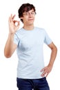 Guy showing okay sign Royalty Free Stock Photo