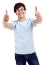 Guy showing thumbs up sign Royalty Free Stock Photo