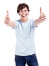 Guy showing thumbs up sign Royalty Free Stock Photo