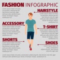 Guy in summer clothes fashion infographic