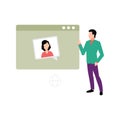 A guy is talking online on a web page Royalty Free Stock Photo